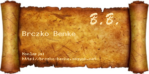 Brczko Benke névjegykártya